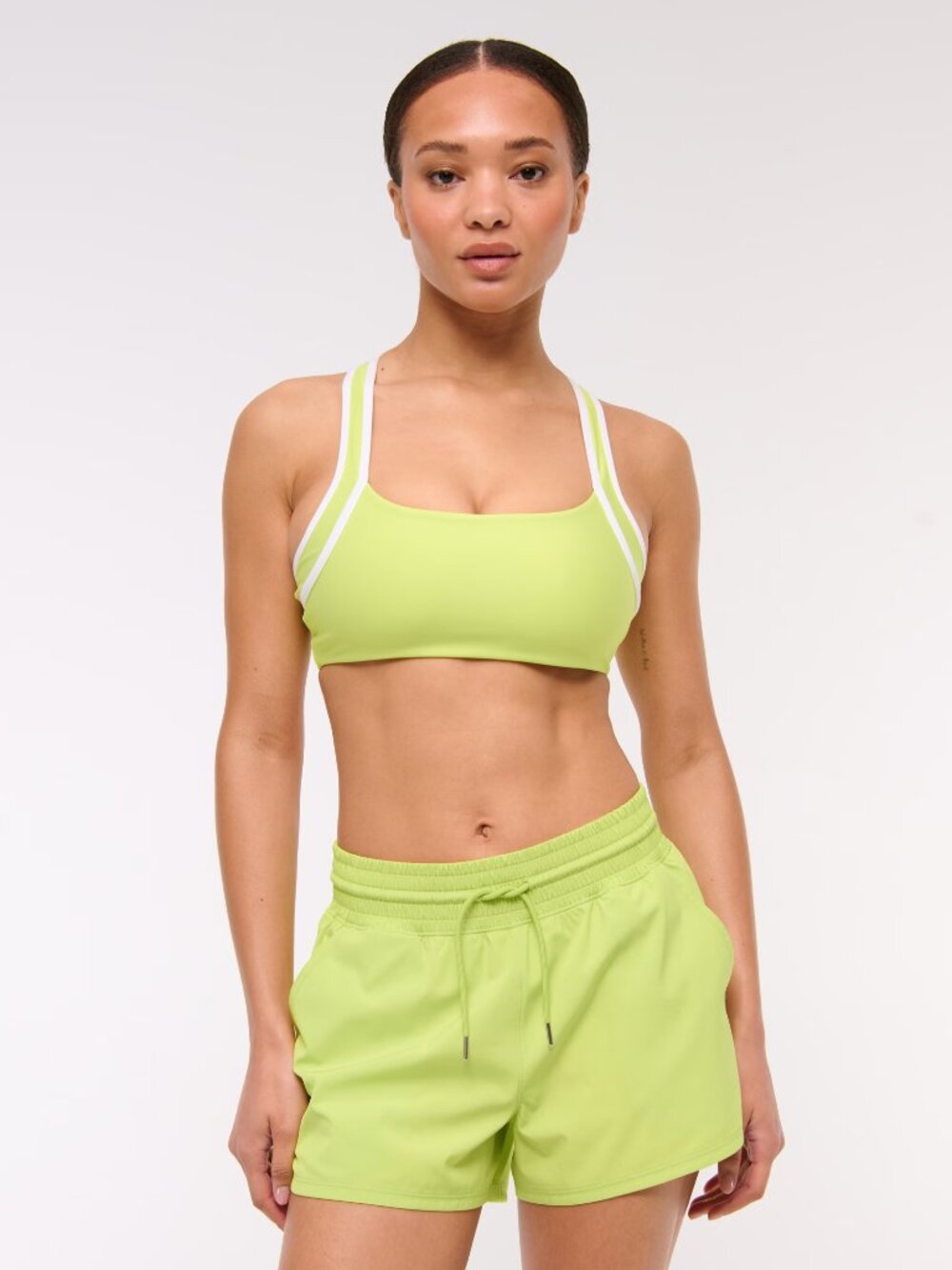 YPB motionTEK High Rise Lined Workout Short - Wild Lime, Medium